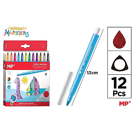 RECHIZITE SCOLARE - CARIOCI IPB GLITTER 12 CULORI/SET PP912