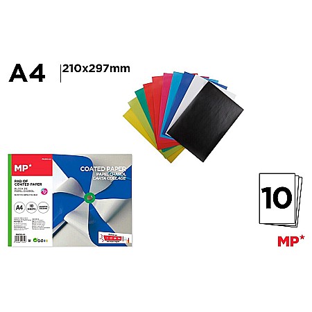 RECHIZITE SCOLARE - HARTIE GLASATA COLOR IPB A4 10/SET CULORI ASORTATE PN210-A4