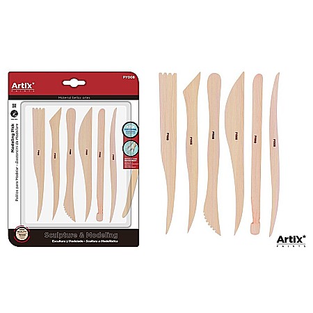 Ustensile Turnare, Modelare - INSTRUMENTE MODELARE IPB LEMN 6/SET NATUR PY008