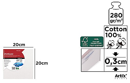 Panza/ Carton panzat pentru pictura - CARTON PANZAT IPB 20*20CM PP95-2020
