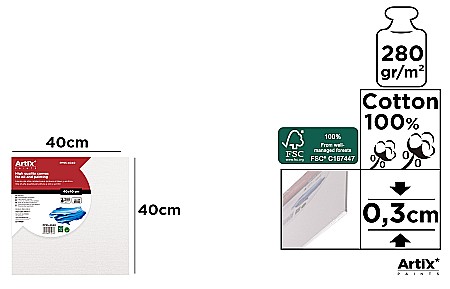 Panza/ Carton panzat pentru pictura - CARTON PANZAT IPB 40*40CM PP95-4040