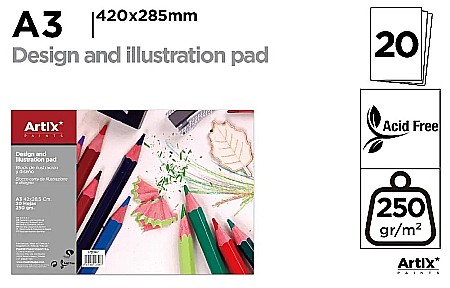 Blocuri de desen profesionale - BLOC DESEN SI ILUSTRATII IPB A3 ARTIX 20 COLI 250GR/M2 PB347