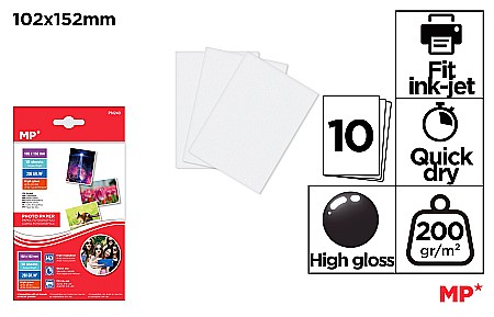HARTIE PRODUSE DIN HARTIE - HARTIE FOTO IPB 102*152MM 200GR/M2 10/SET PN240