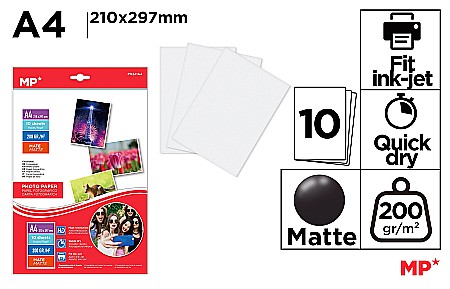 HARTIE PRODUSE DIN HARTIE - HARTIE FOTO IPB A4 200GR/M2 10/SET PN241A4