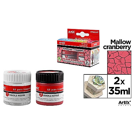 Lacuri/ Mediumuri - KIT CRAPARE IPB 35ML LAC MEDIUM + VOPSEA ACRILICA CRANBERRY PP665-07