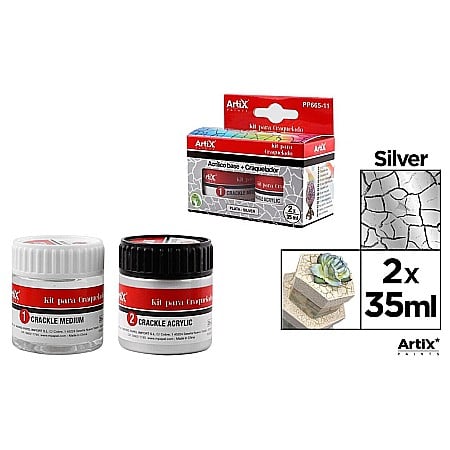 HOBBY - KIT CRAPARE IPB 35ML LAC MEDIUM + VOPSEA ACRILICA ARGINTIU PP665-11