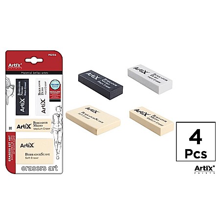 RECHIZITE SCOLARE - RADIERA IPB ARTIX 4/SET 4 MODELE PG134