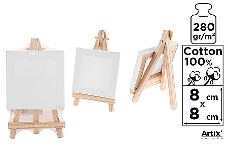 Panza/ Carton panzat pentru pictura - MINI SEVALET CU PANZA IPB 8*8CM PP94-88