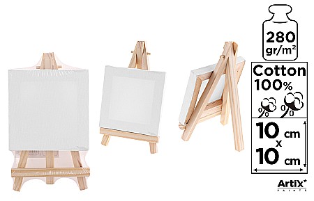 Panza/ Carton panzat pentru pictura - MINI SEVALET CU PANZA IPB 10*10CM PP94-1010