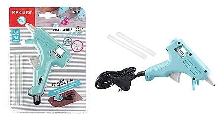 Materiale de Baza pentru Decoratiuni Craciun - PISTOL DE LIPIT CU SILICON IPB 100-240V 7*7.5MM + 2 REZERVE  PM931