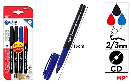 INSTRUMENTE DE SCRIS - MARKER PERMANENT IPB PENTRU CD 2/3MM 4/SET PE511-01
