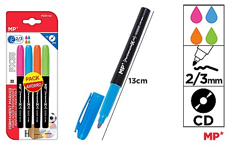 INSTRUMENTE DE SCRIS - MARKER PERMANENT IPB PENTRU CD 2/3MM 4/SET CULORI PASTEL PE511-02