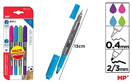 FINE ARTS&GRAPHICS - MARKER PERMANENT IPB 2 CAPETE 4/SET 0.4MM - 2/3MM CULORI PASTEL PE512-04