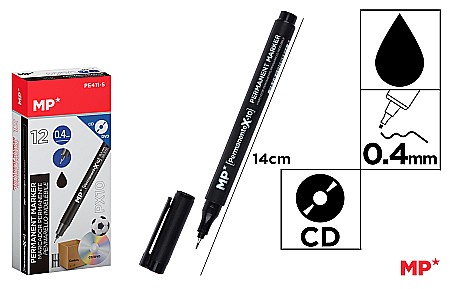 INSTRUMENTE DE SCRIS - MARKER PERMANENT IPB CD/DVD 0.4MM NEGRU PE411-S