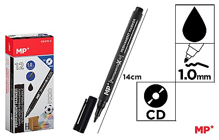 INSTRUMENTE DE SCRIS - MARKER PERMANENT IPB CD/DVD 1.0MM NEGRU PE415-S