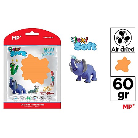 Pasta modelatoare termica - PASTA MODELARE IPB FLEXI SOFT 60GR PORTOCALIU PY034-04