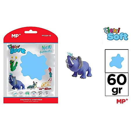 Pasta pentru modelaj - PASTA MODELARE IPB FLEXI SOFT 60GR ALBASTRU AZUR PY034-15