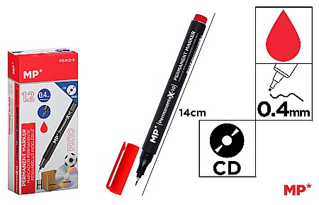 INSTRUMENTE DE SCRIS - MARKER PERMANENT IPB CD/DVD 0.4MM ROSU PE412-S