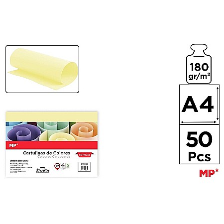 Hartie asortata, Carton asortat Mix - CARTON COLOR IPB A4 180GR 50/SET GALBEN PN464-50