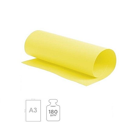 HARTIE PRODUSE DIN HARTIE - CARTON COLOR IPB A3 180GR 50/SET GALBEN MEDIU PN429A3-04