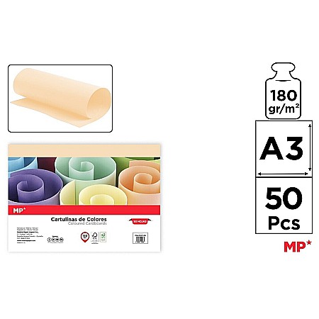 HARTIE PRODUSE DIN HARTIE - CARTON COLOR IPB A3 180GR 50/SET CREM PN429A3-06