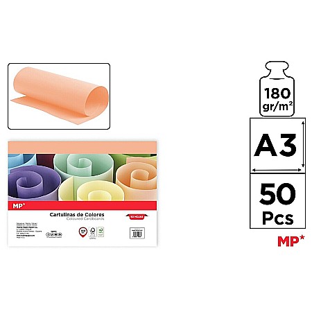 HARTIE PRODUSE DIN HARTIE - CARTON COLOR IPB A3 180GR 50/SET SEPIA PN429A3-07