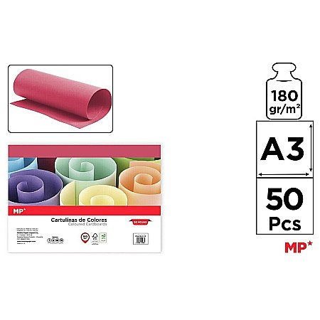 HARTIE PRODUSE DIN HARTIE - CARTON COLOR IPB A3 180GR 50/SET FUCSIA PN429A3-10