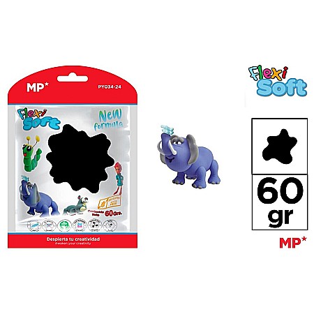 Pasta pentru modelaj - PASTA MODELARE IPB FLEXI SOFT 60GR NEGRU PY034-24