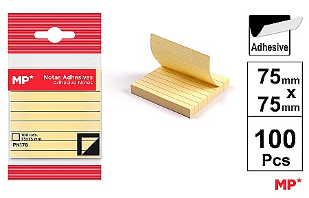 Notite autoadezive - POST IT IPB 75MM*75MM 100/SET LINIAT PORTOCALIU PN178