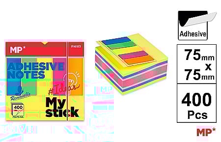 ORGANIZARE SI ARHIVARE - POST IT CUB IPB 75*75MM CU STICK INDEX STEAG 400/SET CULORI INTENSE PN183
