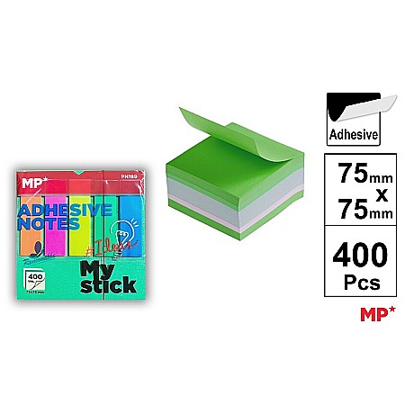 Cuburi de hartie - POST IT CUB IPB 75*75MM CU STICK INDEX STEAG 400/SET COLOR PN189