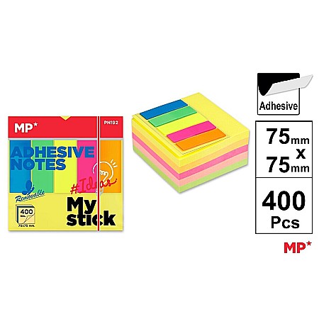 ORGANIZARE SI ARHIVARE - POST IT CUB IPB 75*75MM CU STICK INDEX STEAG 400/SET CULORI PALE PN192