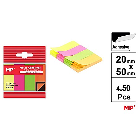 Notite autoadezive - POST IT IPB 20*50MM 4*50PCS CULORI INTENSE PN812