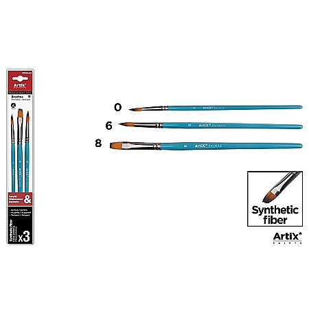 Pensule scolare set - PENSULE IPB PROFESIONALE 3/SET NR.0,6 ROTUND, NR.8 PLAT PP396-02