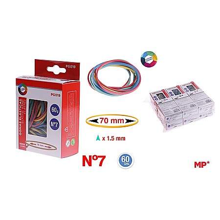 ORGANIZARE SI ARHIVARE - ELASTICE IPB 70*2MM 60GR CULORI ASORTATE PG019