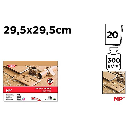 FINE ARTS&GRAPHICS - CARTON KRAFT IPB 29.5*29.5CM 300GR 20/SET PN309