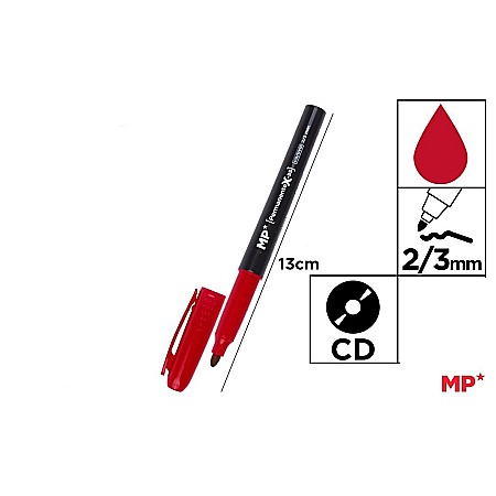 INSTRUMENTE DE SCRIS - MARKER PERMANENT IPB PENTRU CD 2/3MM ROSU PE511R-S