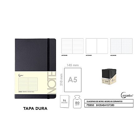 NOTES IPB A5 CERVANTES CU ELASTIC 96F NEGRU AR/ DR/ VE PB650 [1]