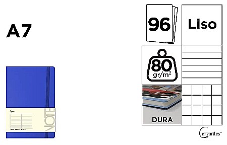 HARTIE PRODUSE DIN HARTIE - NOTES IPB A7 CERVANTES CU ELASTIC 96F ALBASTRU INTENS AR/DR/VE PB697