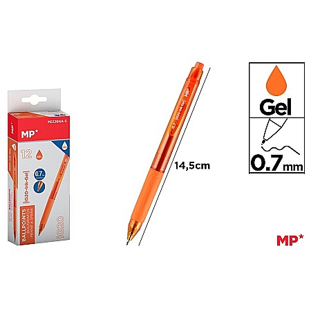 Pixuri cu gel - PIX GEL IPB 0.7MM CLICK PORTOCALIU PE226NA-S