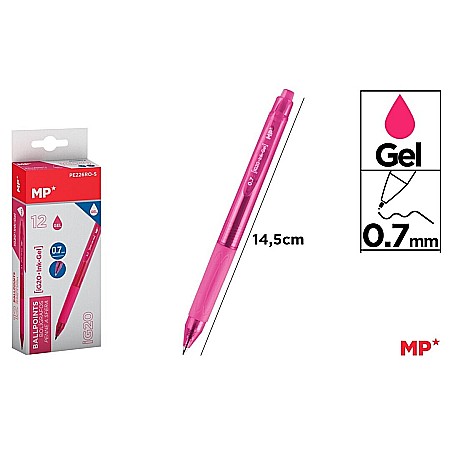 Pixuri cu gel - PIX GEL IPB 0.7MM CLICK ROZ PE226RO-S