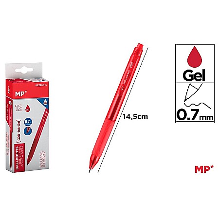 INSTRUMENTE DE SCRIS - PIX GEL IPB 0.7MM CLICK ROSU PE226R-S