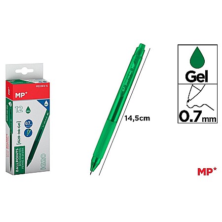 Pixuri cu gel - PIX GEL IPB 0.7MM CLICK VERDE PE226V-S
