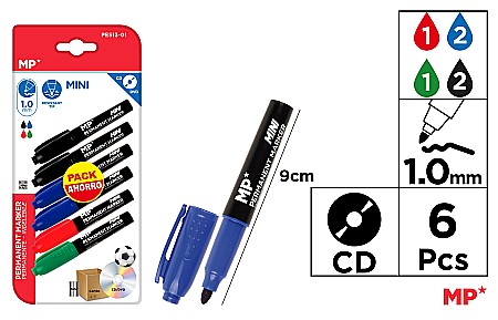 INSTRUMENTE DE SCRIS - MINI MARKER PERMANENT IPB 1.0MM 6/SET PE513-01