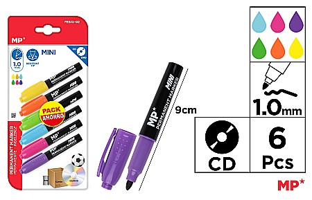 INSTRUMENTE DE SCRIS - MINI MARKER PERMANENT IPB 1.0MM 6 CULORI/SET PE513-02