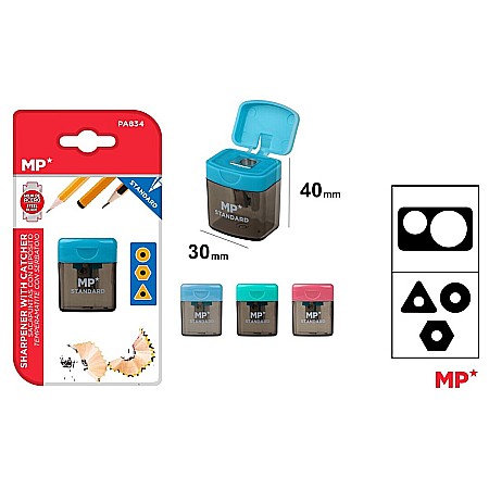 Ascutitori - ASCUTITOARE SIMPLA CU CONTAINER IPB PLASTIC TRANSPARENT CULORI ASORTATE PA834