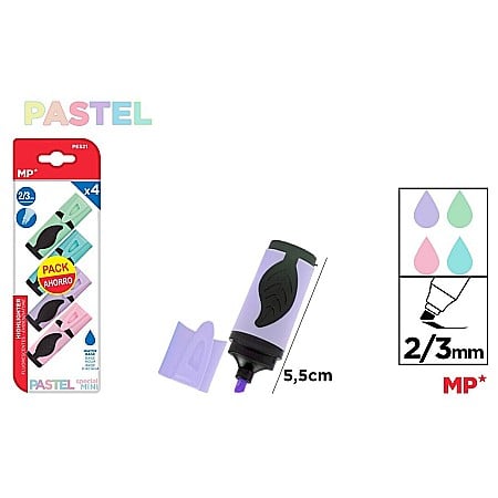 Textlinere - MINI TEXTMARKER IPB 4/SET CULORI PASTEL PE521