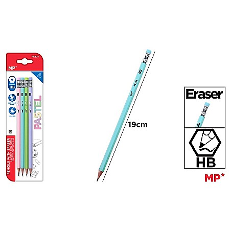 INSTRUMENTE DE SCRIS - CREION GRAFIT IPB HB CU RADIERA CULORI PASTEL 4/SET PE325