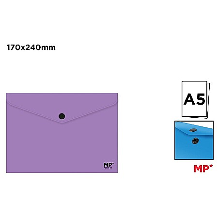 Mape tip plic cu capsa - MAPA PLASTIC IPB A5 CU CAPSA LILA PC538-08