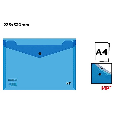 Mape tip plic cu capsa - MAPA PLASTIC IPB A4 CU CAPSA ALBASTRU DESCHIS TRANSPARENT PC543-05